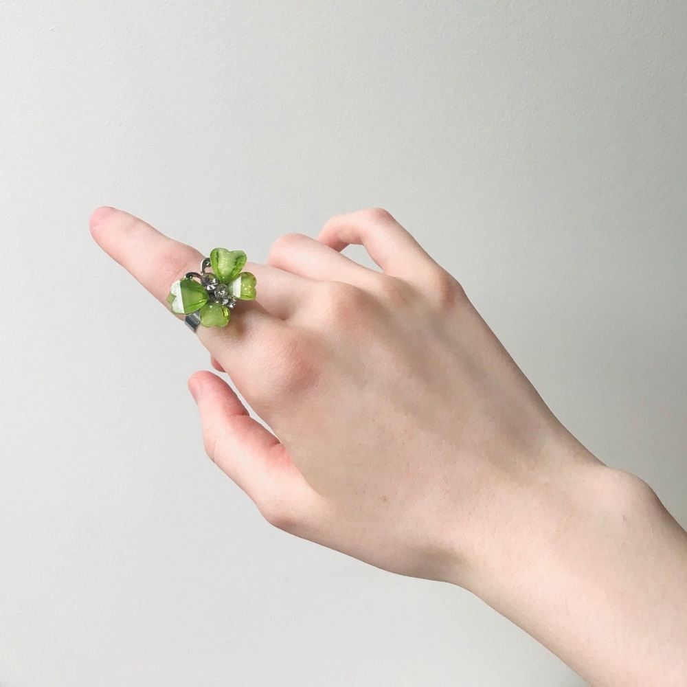Green Butterfly Ring, green jewelry, green ring